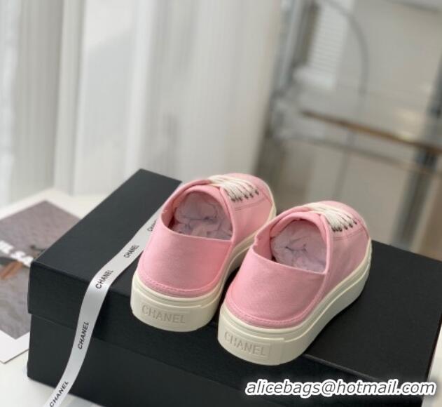 Sophisticated Chanel Canvas Sneakers Pink 020791