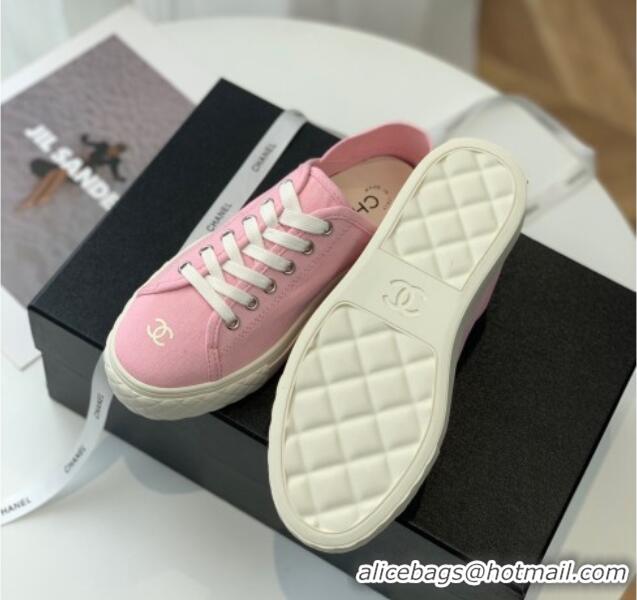 Sophisticated Chanel Canvas Sneakers Pink 020791