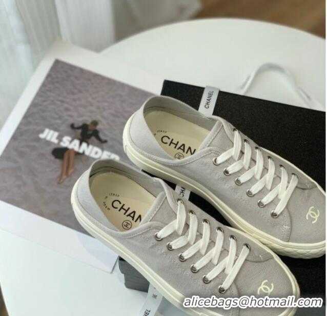 Grade Quality Chanel Canvas Sneakers Grey 020793