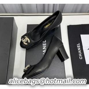 Lower Price Chanel Lambskin Pump with 6cm Heel Black 209051