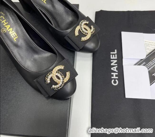 Lower Price Chanel Lambskin Pump with 6cm Heel Black 209051