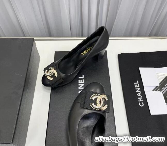 Lower Price Chanel Lambskin Pump with 6cm Heel Black 209051