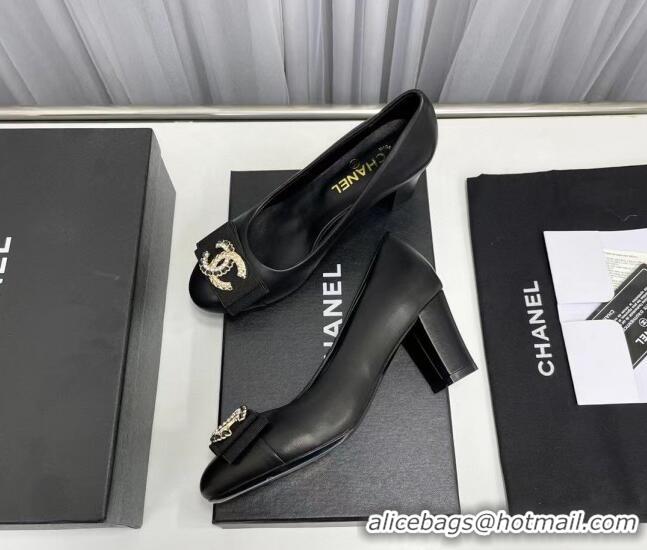 Lower Price Chanel Lambskin Pump with 6cm Heel Black 209051