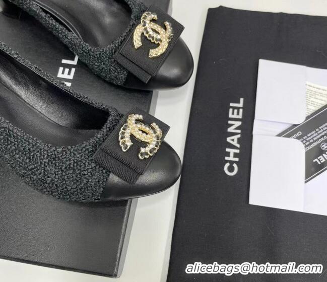 Shop Duplicate Chanel Tweed Pump with 6cm Heel Black 209055