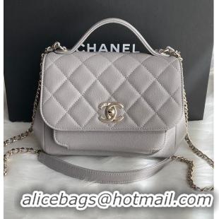 Best Grade Chanel Original Caviar Leather Small Business Affinity Flap Bag Mini AP8951 Grey