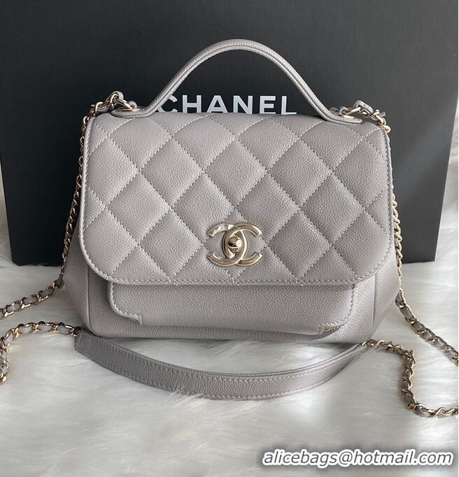 Best Grade Chanel Original Caviar Leather Small Business Affinity Flap Bag Mini AP8951 Grey