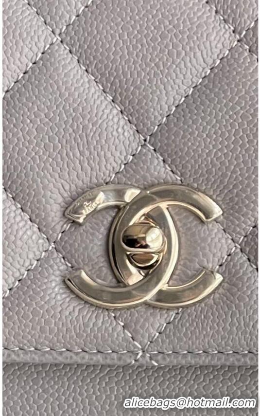 Best Grade Chanel Original Caviar Leather Small Business Affinity Flap Bag Mini AP8951 Grey