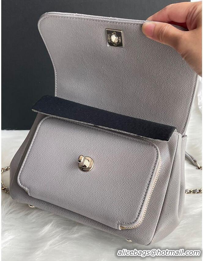 Best Grade Chanel Original Caviar Leather Small Business Affinity Flap Bag Mini AP8951 Grey