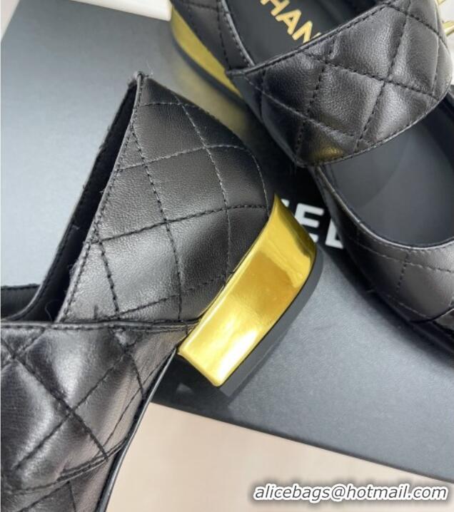 Purchase Chanel Quilted Lambskin & Patent Leather Mary Janes with CC Buckle G39732 Black 022235