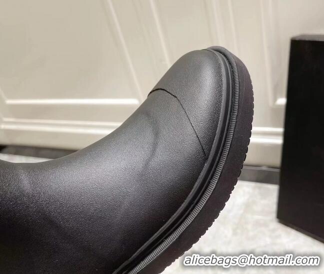 Good Quality Chanel Rubber Rain Boots Black 022260