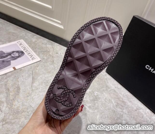 Grade Chanel Rubber Rain Boots Purple 022261