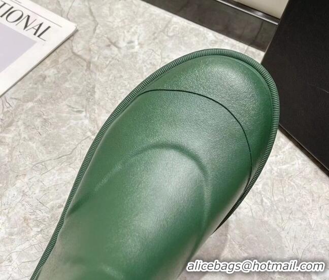 Unique Style Chanel Rubber Rain Boots Green 022262