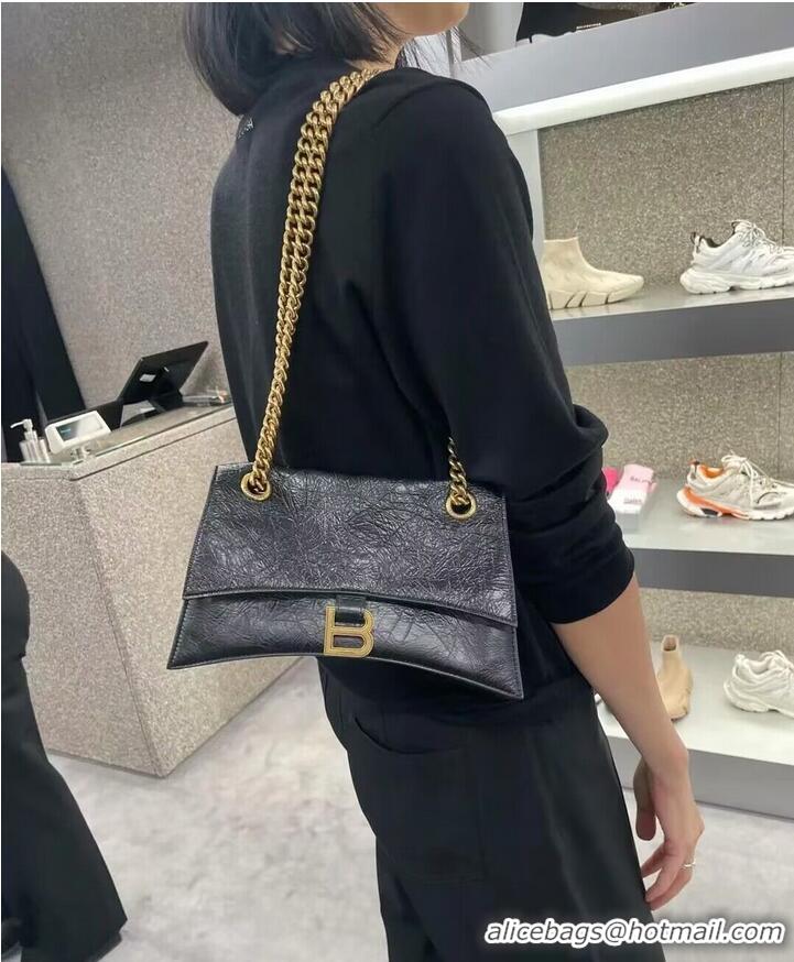 Traditional Specials Balenciaga HOURGLASS With Chain Wrinkle 493075 Black