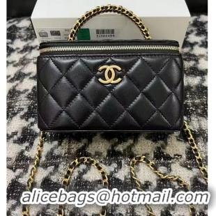 Best Price Chanel Top handle Vanity Case Con Catena A68114 Black