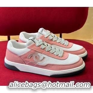 Stylish Chanel Suede Sneakers G39978 Peachy Pink 222890