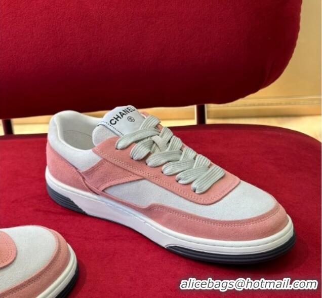 Stylish Chanel Suede Sneakers G39978 Peachy Pink 222890