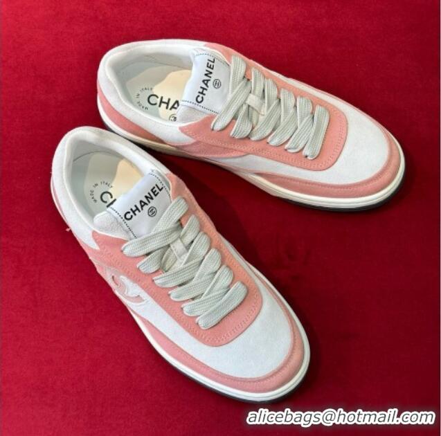 Stylish Chanel Suede Sneakers G39978 Peachy Pink 222890