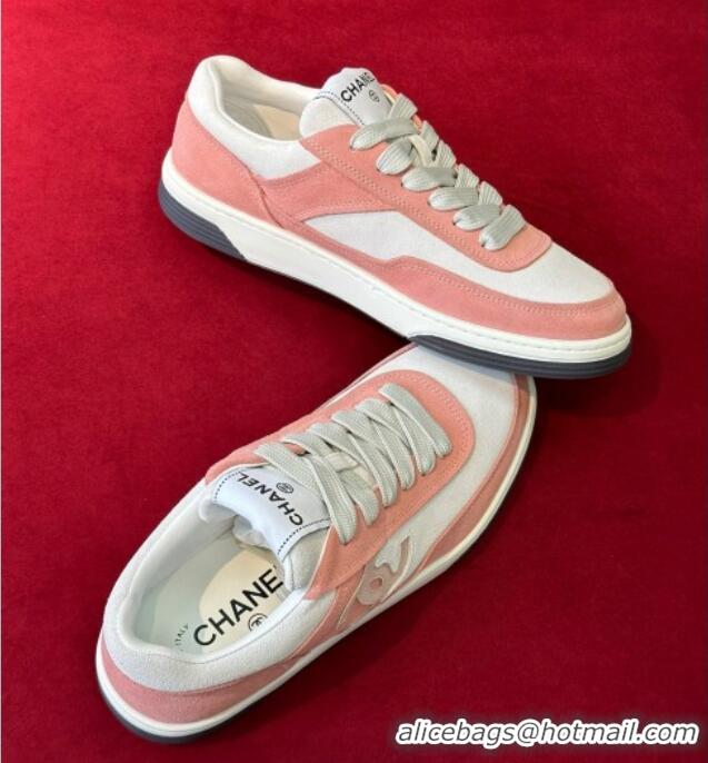 Stylish Chanel Suede Sneakers G39978 Peachy Pink 222890