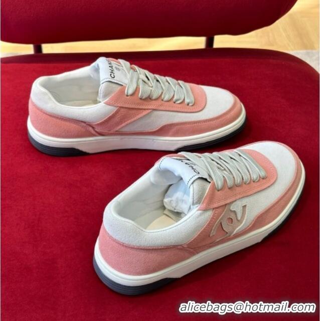 Stylish Chanel Suede Sneakers G39978 Peachy Pink 222890