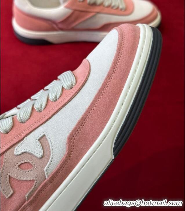 Stylish Chanel Suede Sneakers G39978 Peachy Pink 222890