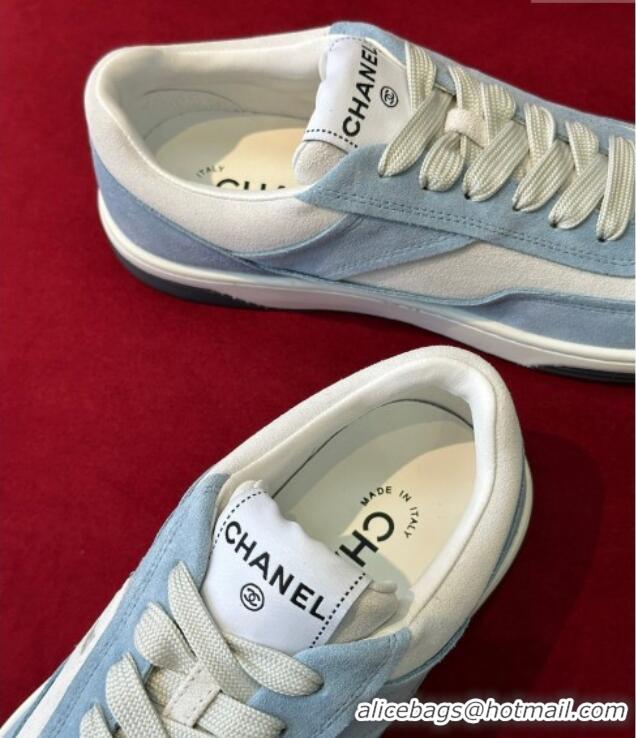 Good Looking Chanel Suede Sneakers G39978 Blue 222892