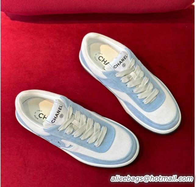 Good Looking Chanel Suede Sneakers G39978 Blue 222892