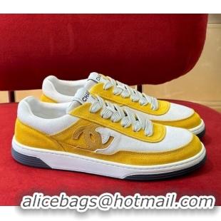 Good Quality Chanel Suede Sneakers G39978 Yellow 222893