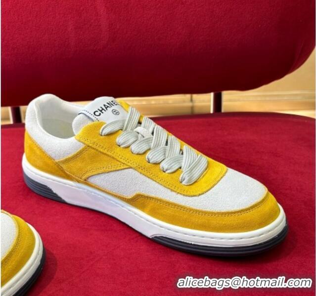 Good Quality Chanel Suede Sneakers G39978 Yellow 222893