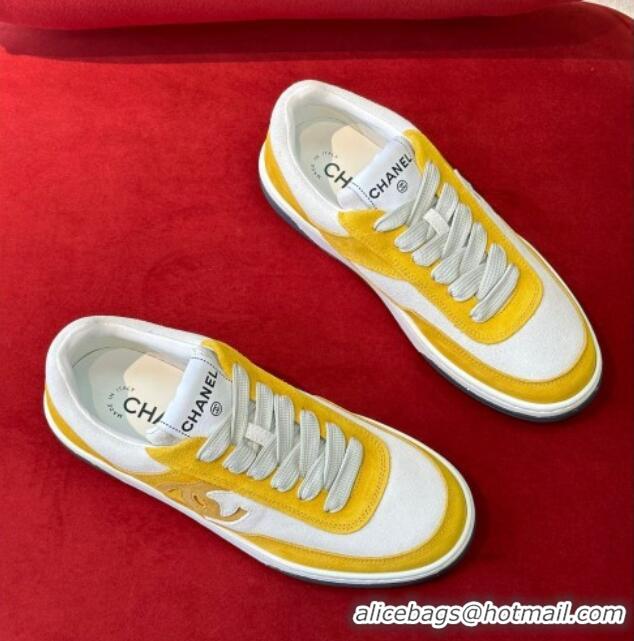 Good Quality Chanel Suede Sneakers G39978 Yellow 222893