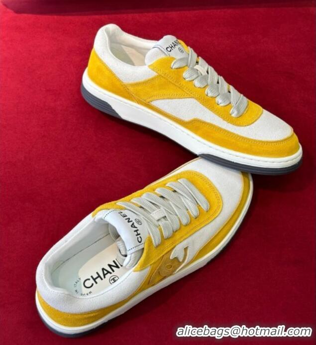 Good Quality Chanel Suede Sneakers G39978 Yellow 222893