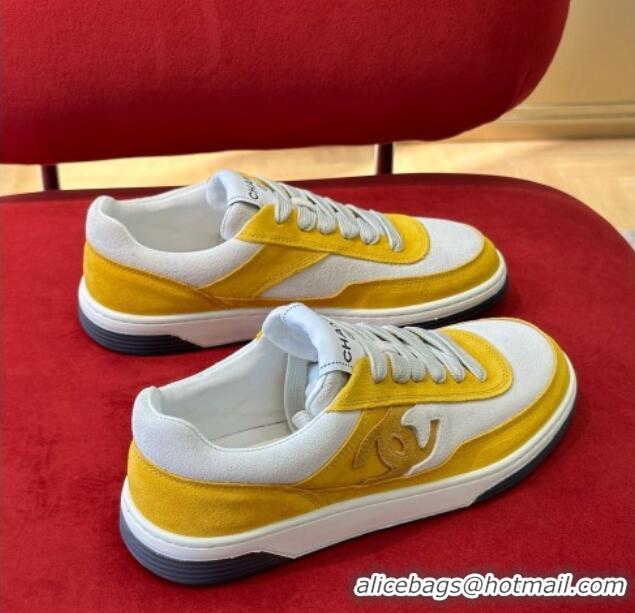 Good Quality Chanel Suede Sneakers G39978 Yellow 222893