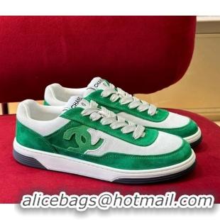 Sophisticated Chanel Suede Sneakers G39978 Green 222894