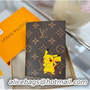 Promotional Louis Vuitton Passport Cover M64411 Monogram Canvas/Pikachu Print 2023