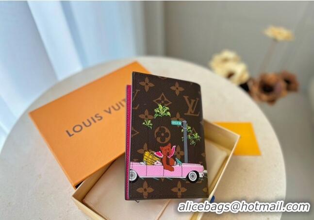 Promotional Louis Vuitton Vivienne Passport Cover M81614 Dark Pink 2023