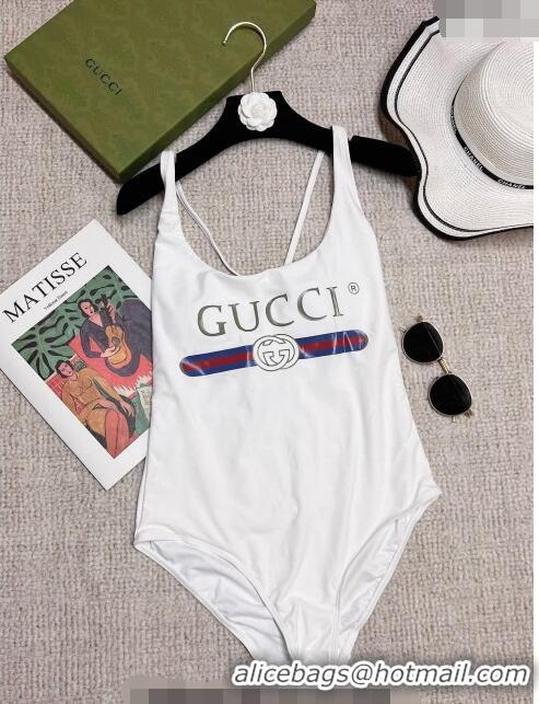 ​Buy Inexpensive Gucci One Piece Swimwear with Web 0307 White 2023