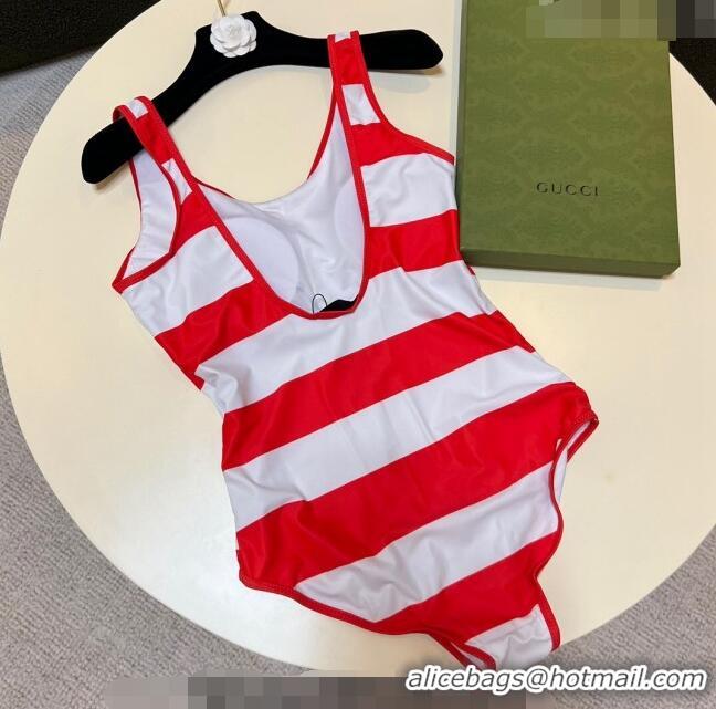 Buy Cheap Gucci Tiger Flora Swimwear with Stripes 0307 Red 2023