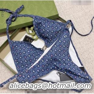 Reasonable Price Gucci GG Flora Swimwear 0307 Blue 2023