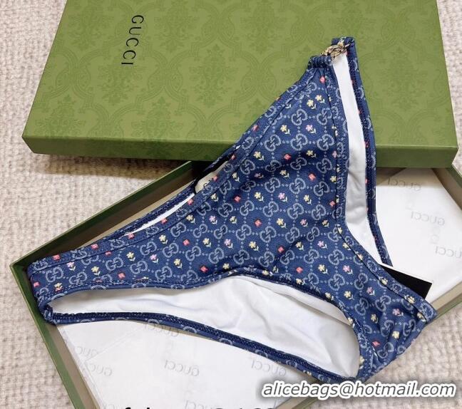 Reasonable Price Gucci GG Flora Swimwear 0307 Blue 2023