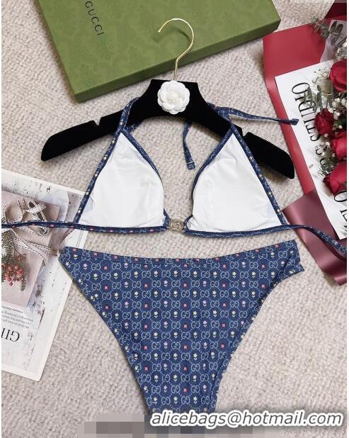 Reasonable Price Gucci GG Flora Swimwear 0307 Blue 2023