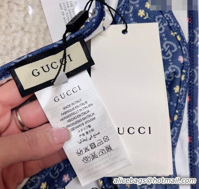 Reasonable Price Gucci GG Flora Swimwear 0307 Blue 2023