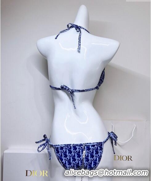 Promotional Dior Oblique Two Pieces Swimwear 030729 Blue 2023