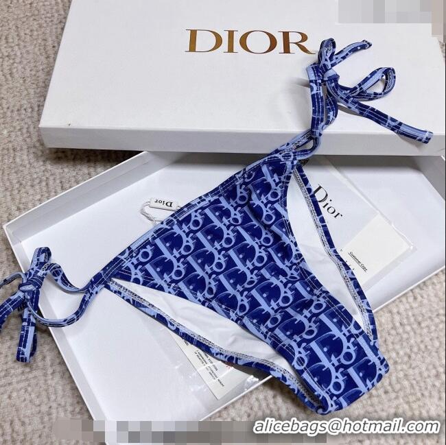 Promotional Dior Oblique Two Pieces Swimwear 030729 Blue 2023