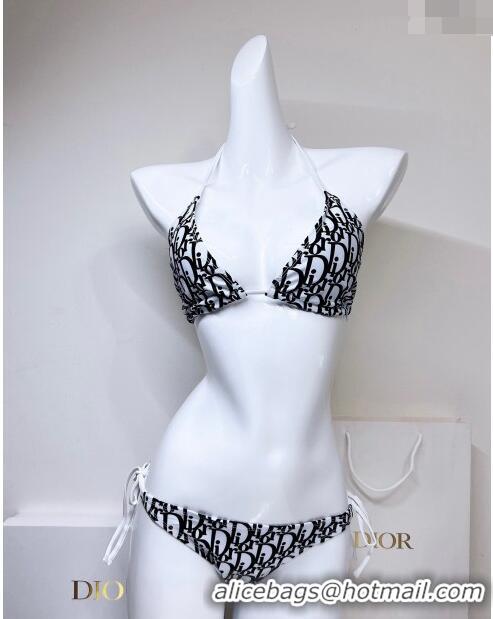 Top Grade Dior Oblique Two Pieces Swimwear 0307 Black/White 2023