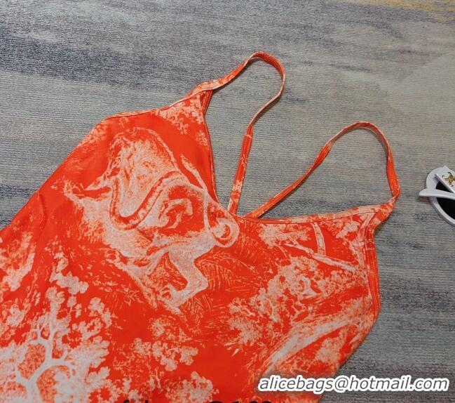 ​Promotional Dior Toile de Jouy One Piece Swimwear Fluorescent D0739 Orange 2023