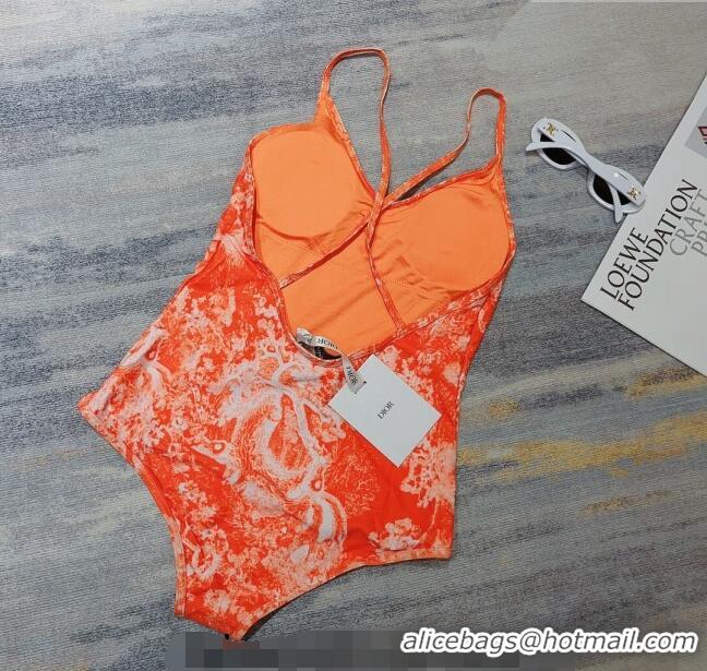 ​Promotional Dior Toile de Jouy One Piece Swimwear Fluorescent D0739 Orange 2023