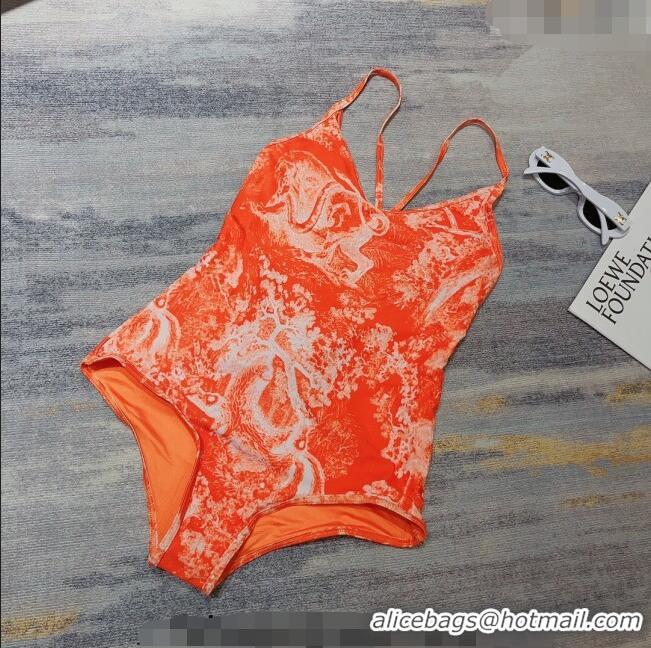 ​Promotional Dior Toile de Jouy One Piece Swimwear Fluorescent D0739 Orange 2023