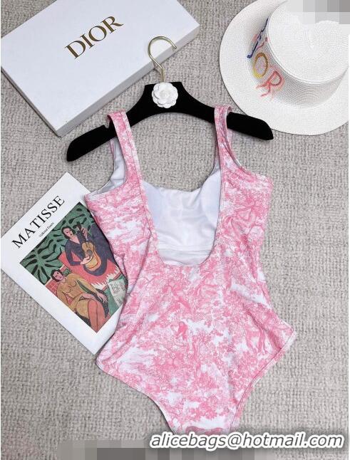 ​Unique Grade Dior Toile de Jouy One Piece Swimwear 0307 Pink 2023