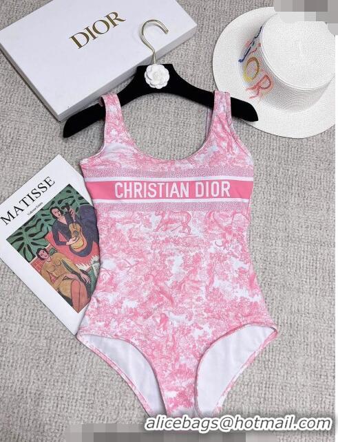 ​Unique Grade Dior Toile de Jouy One Piece Swimwear 0307 Pink 2023