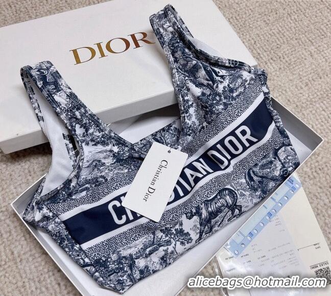 Top Quality Dior Toile de Jouy One Piece Swimwear 0307 Blue 2023