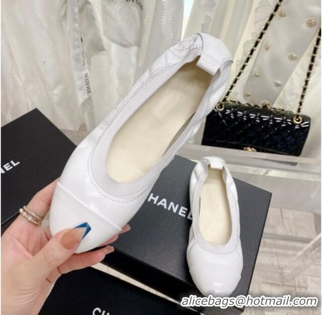 Trendy Design Chanel Calfskin Ballerinas Optic White 022744